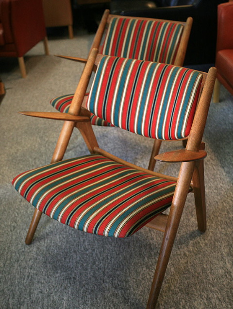 Pair of Hans J Wegner Sawback chairs