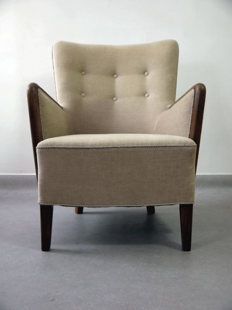 Danish – Pair of Upholstered Armchairs