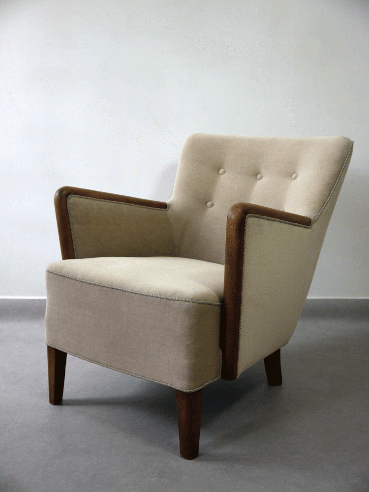 Danish – Pair of Upholstered Armchairs