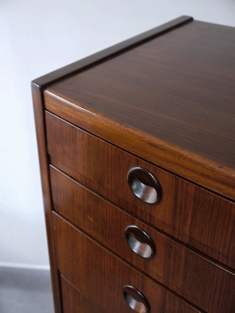 Danish – Walnut Bow Fronted Chest