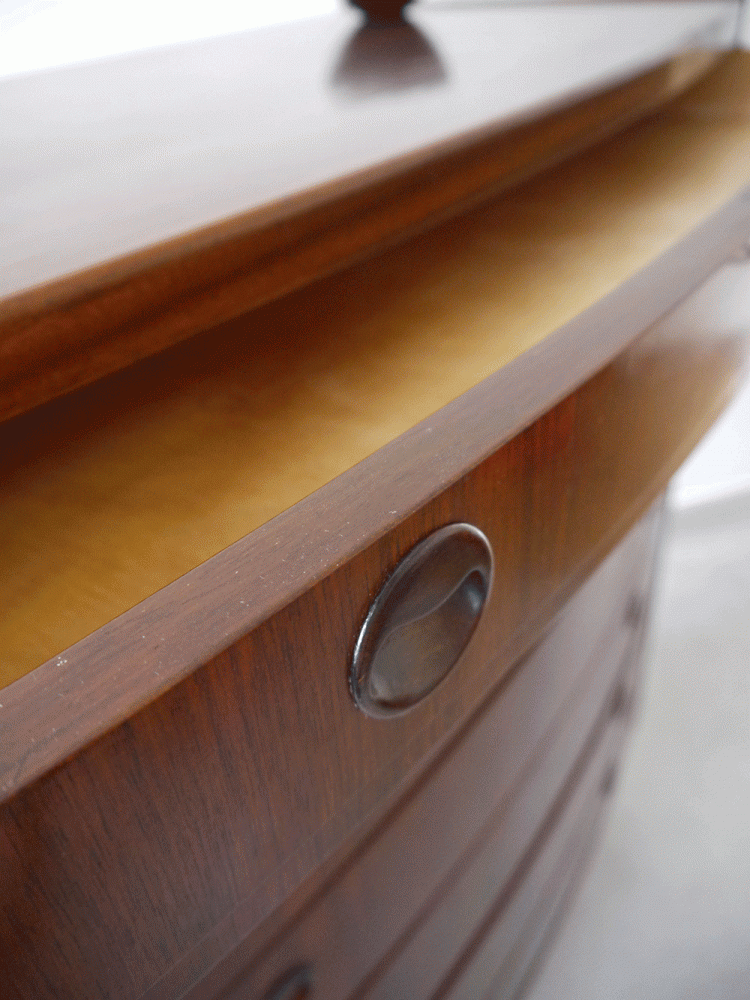 Danish – Walnut Bow Fronted Chest