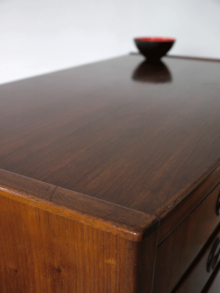 Danish – Walnut Bow Fronted Chest