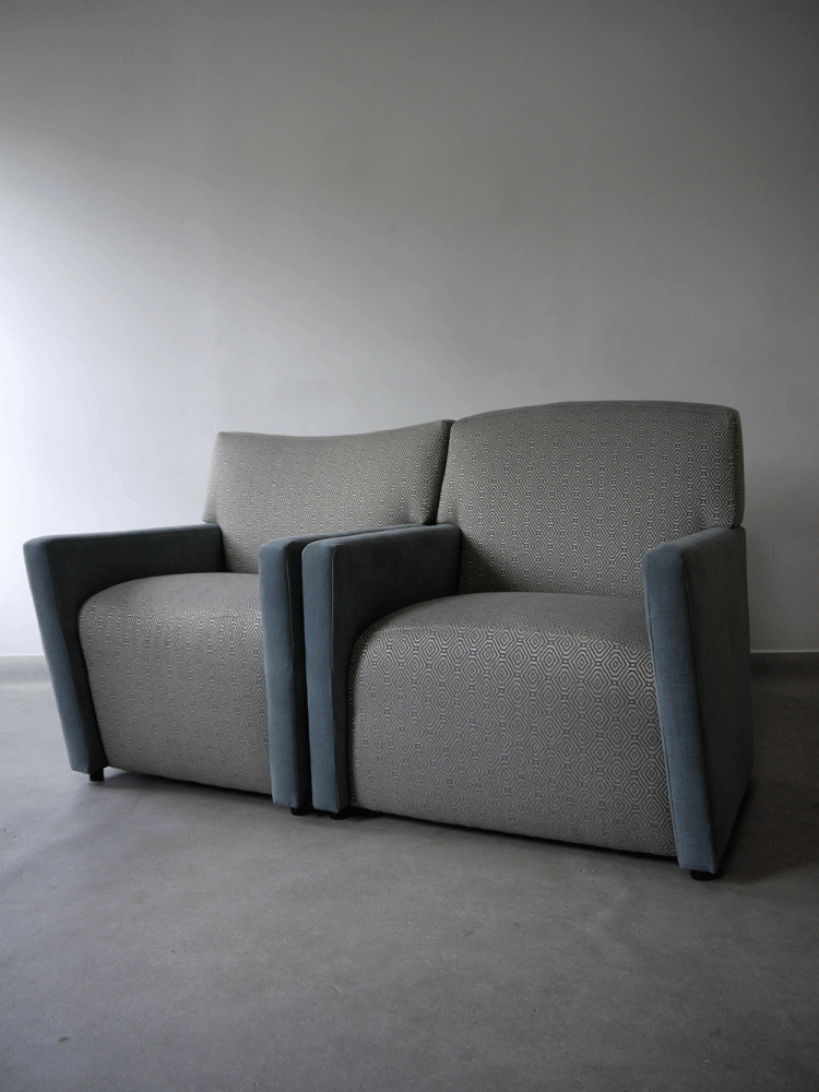 Edward Wormley Style – Pair of Interlocking Lounge Chairs