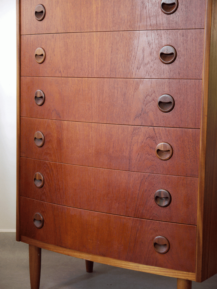 Danish – Bow Fronted Tall Drawer Unit