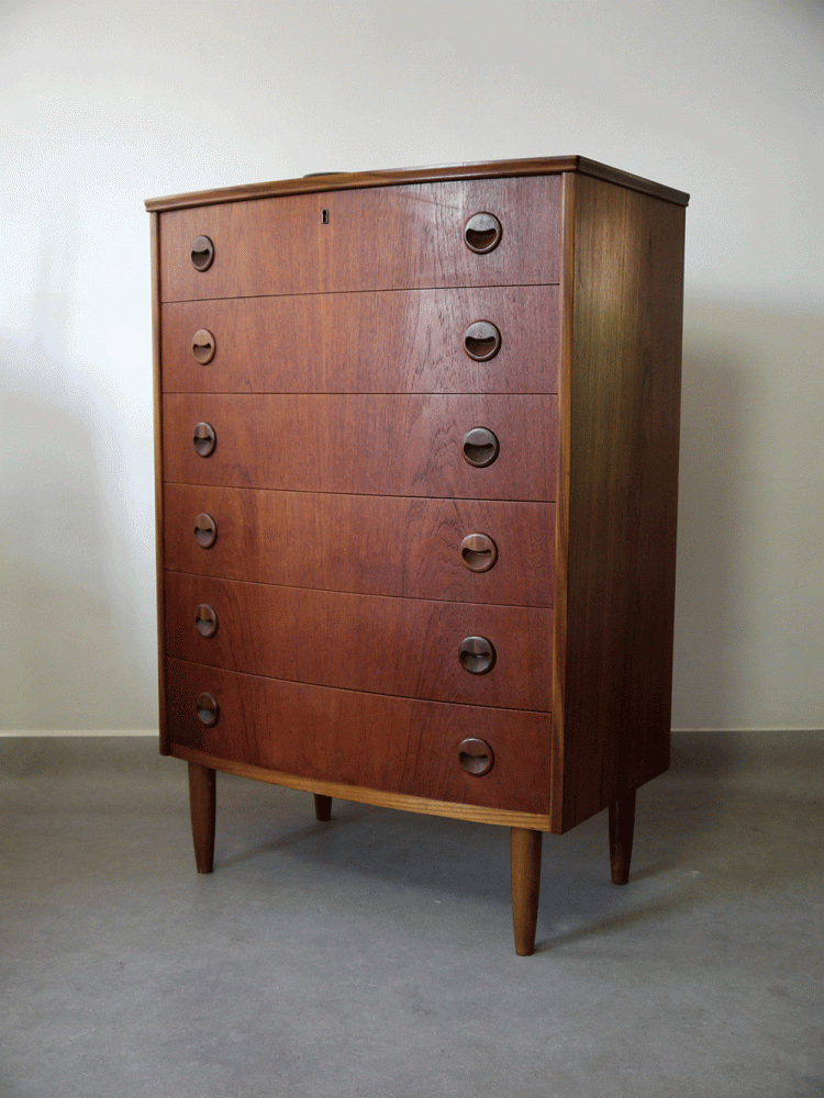 Danish – Bow Fronted Tall Drawer Unit