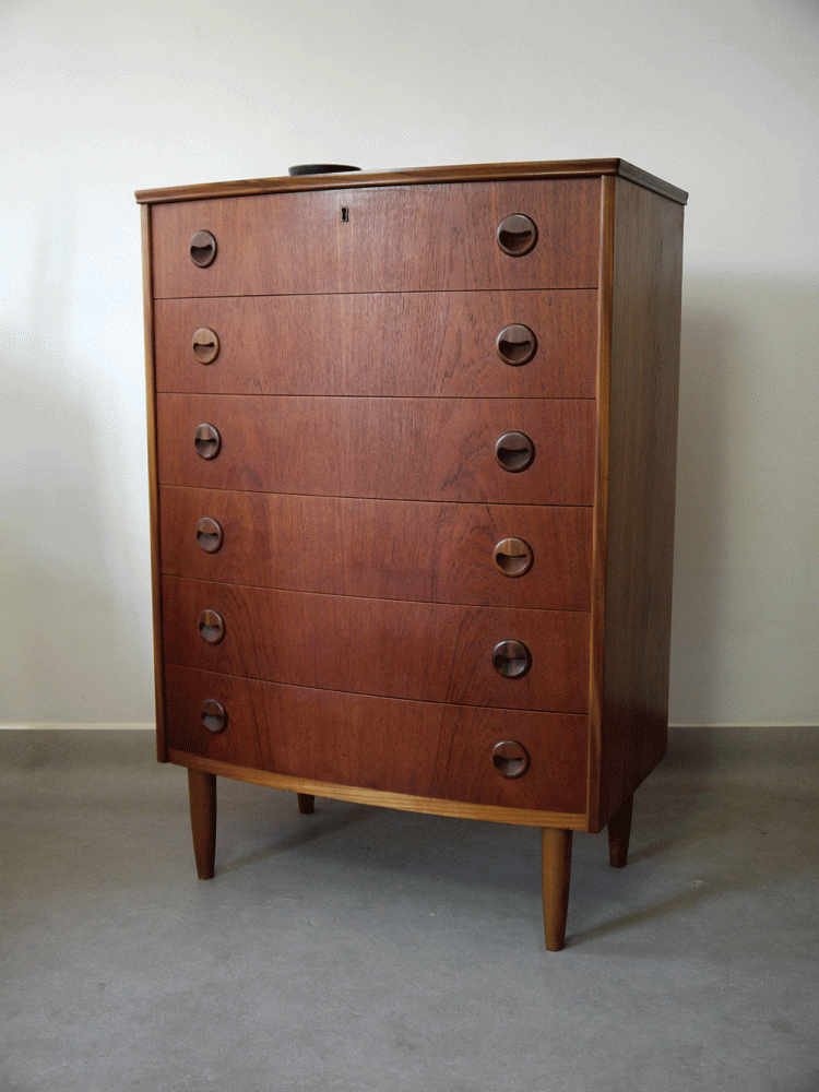 Danish – Bow Fronted Tall Drawer Unit