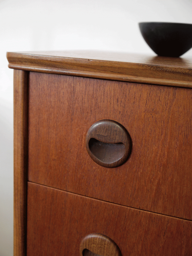 Danish – Bow Fronted Tall Drawer Unit