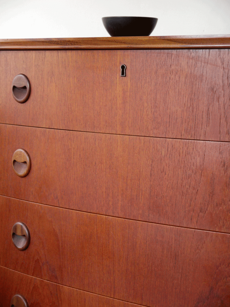 Danish – Bow Fronted Tall Drawer Unit