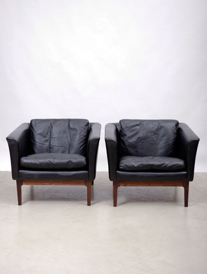 Pair – Leather Easy Chairs