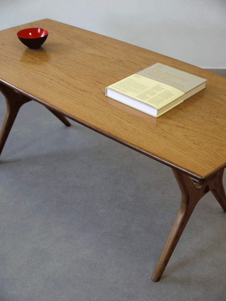 J O Carlssons – Swedish Oak and Brass Coffee Table