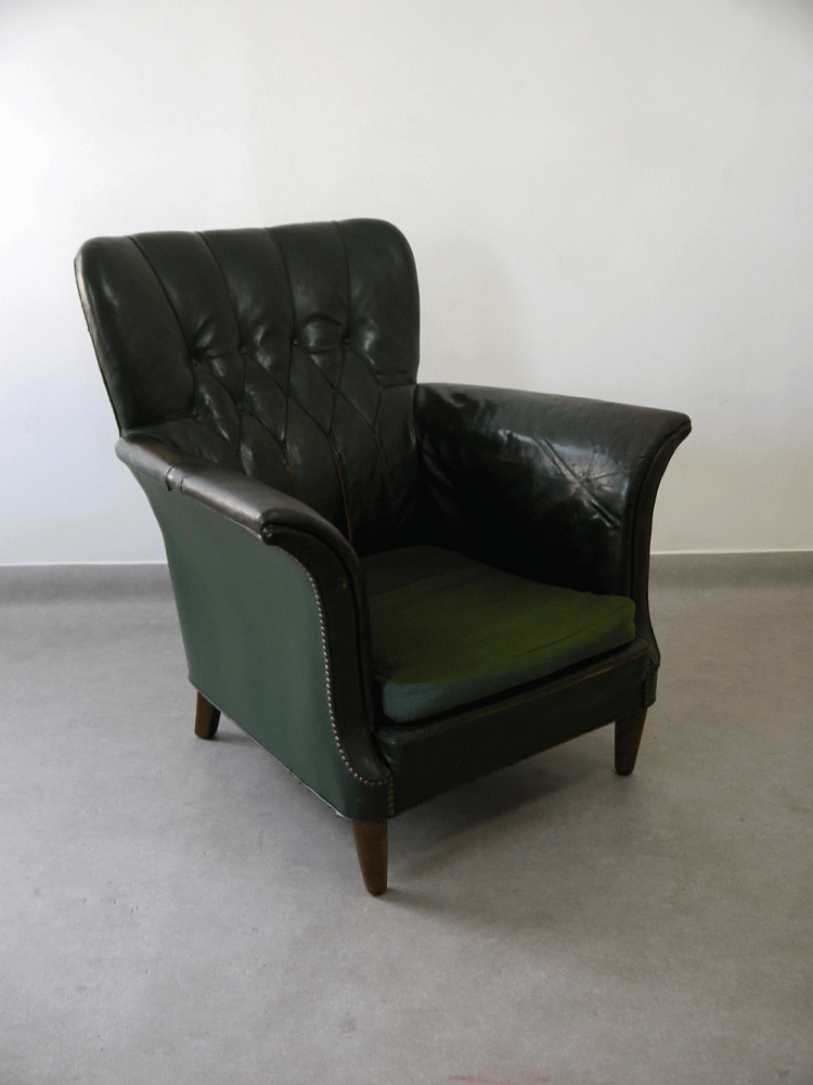 Danish – Leather Wing Chair