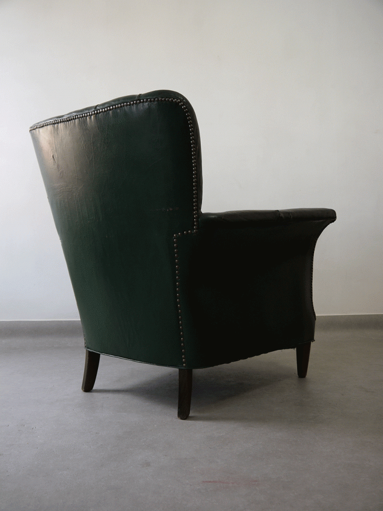 Danish – Leather Wing Chair