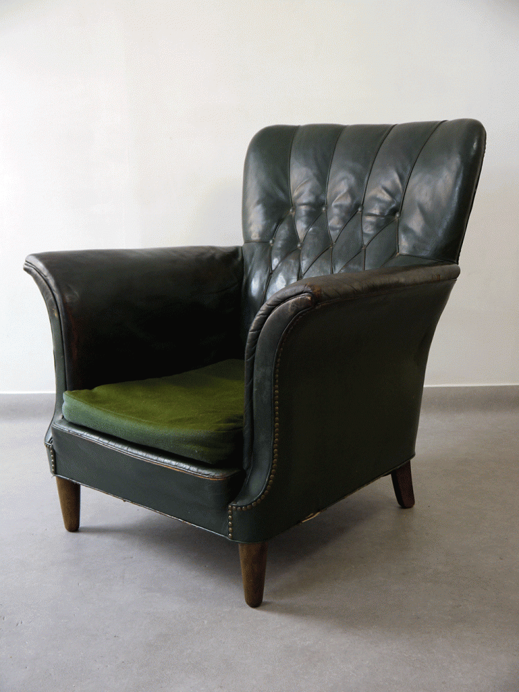 Danish – Leather Wing Chair