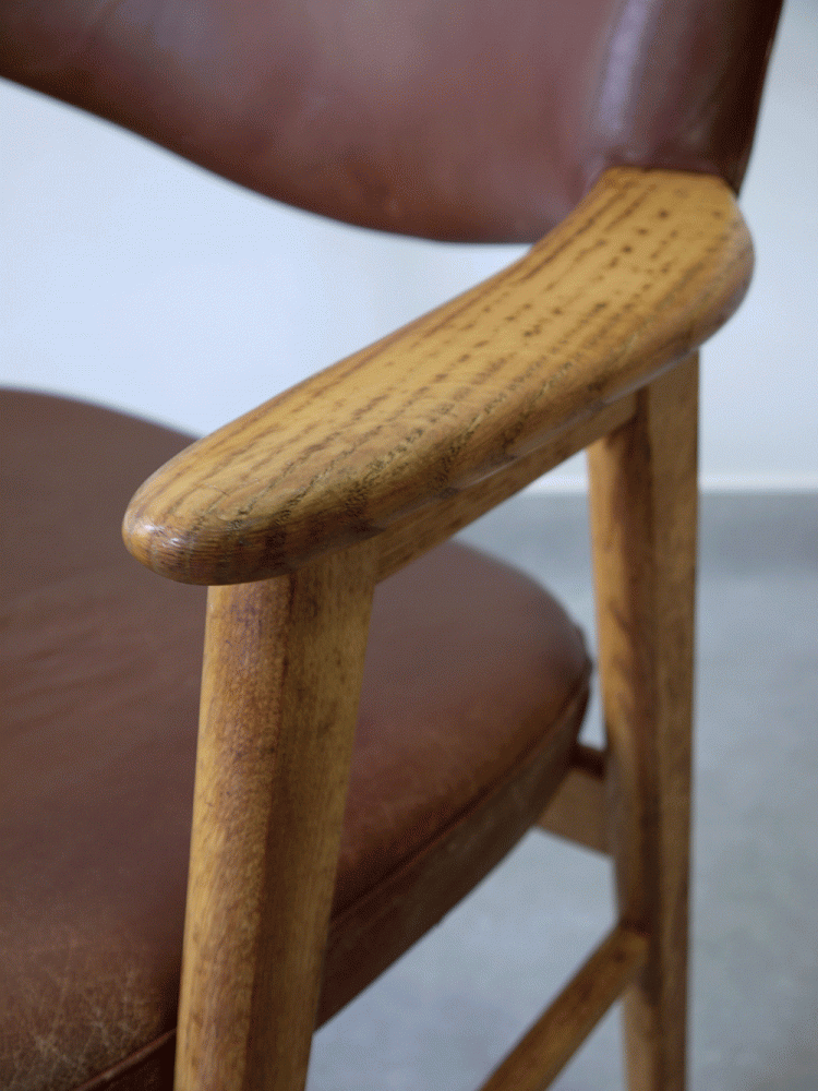 Erik Kirkgaard – Oak and Leather Armchair