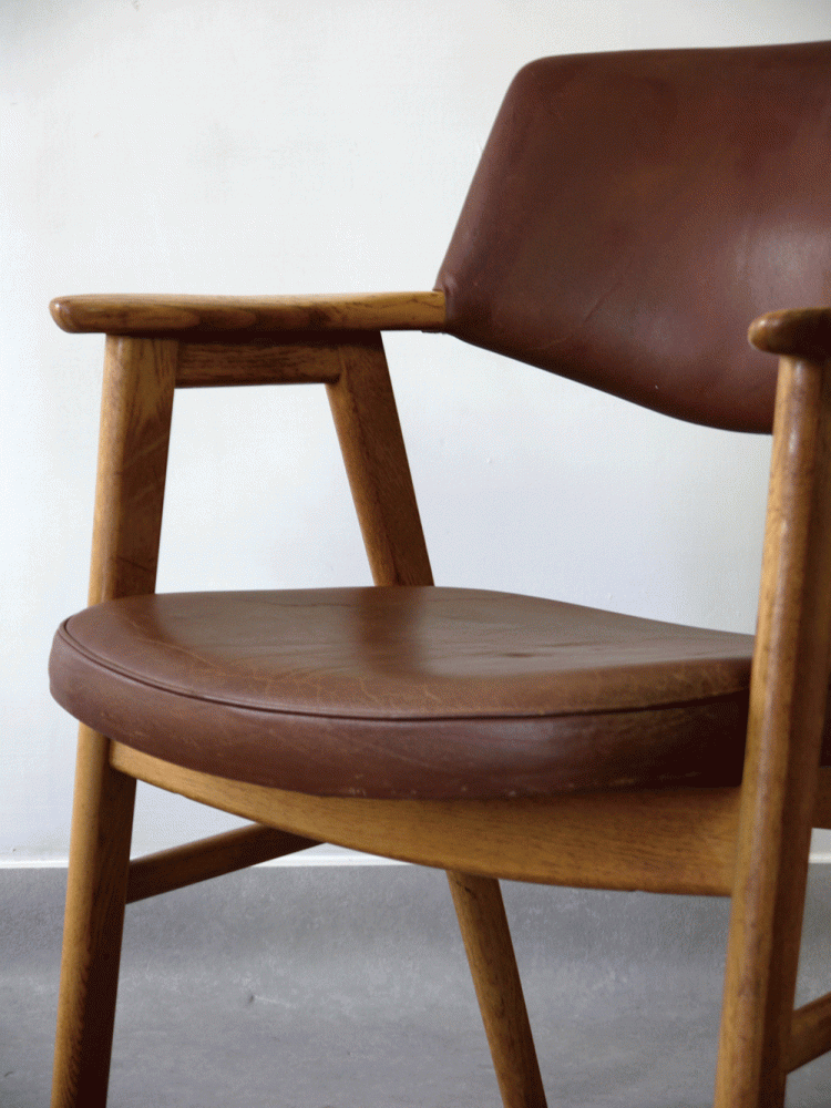 Erik Kirkgaard – Oak and Leather Armchair