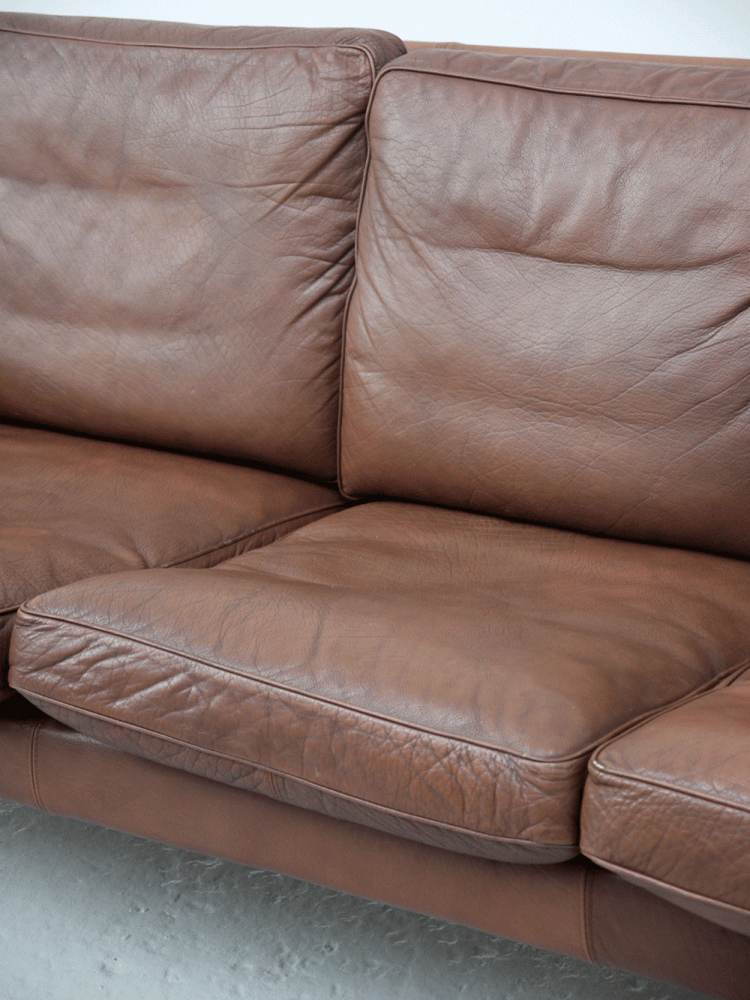 Danish – Leather Three Seat Sofa