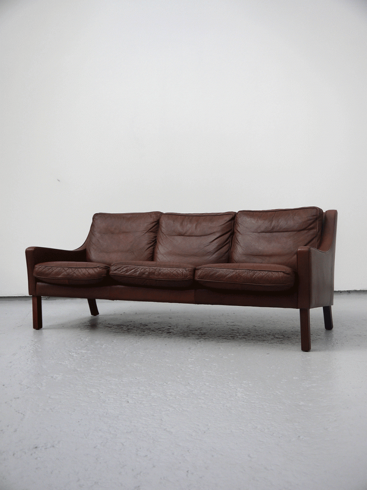 Danish – Leather Three Seat Sofa