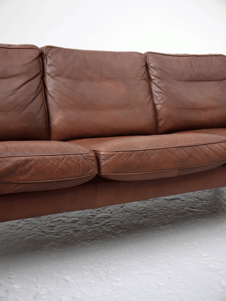 Danish – Leather Three Seat Sofa
