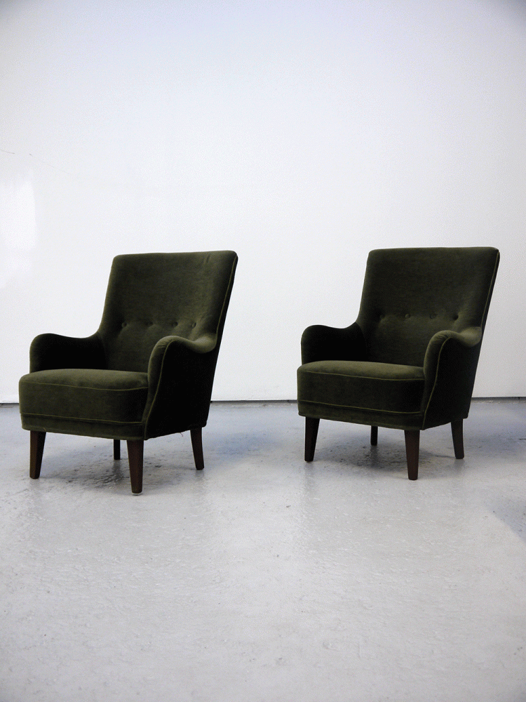 Danish – Pair of Club Chairs