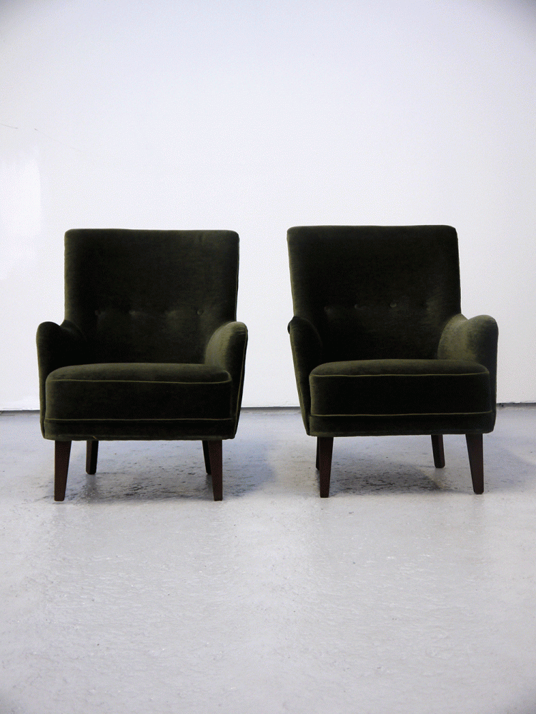 Danish – Pair of Club Chairs
