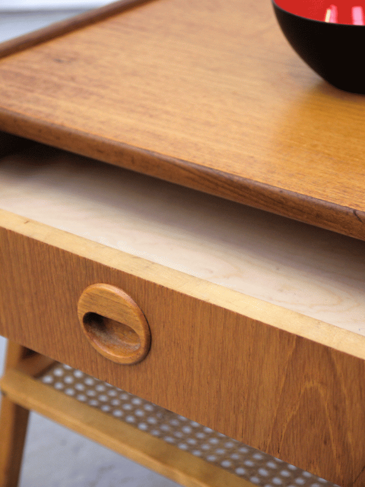 AB Carlstrom Denmark – Pair of Rattan Bedside Tables