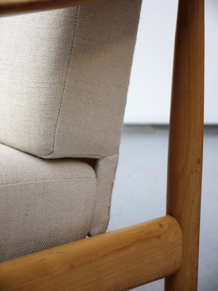 Danish – Beech Upholstered Lounge Chair