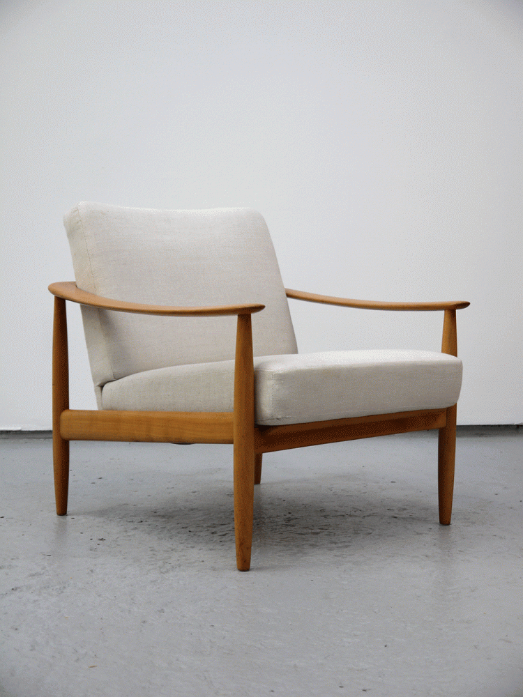 Danish – Beech Upholstered Lounge Chair