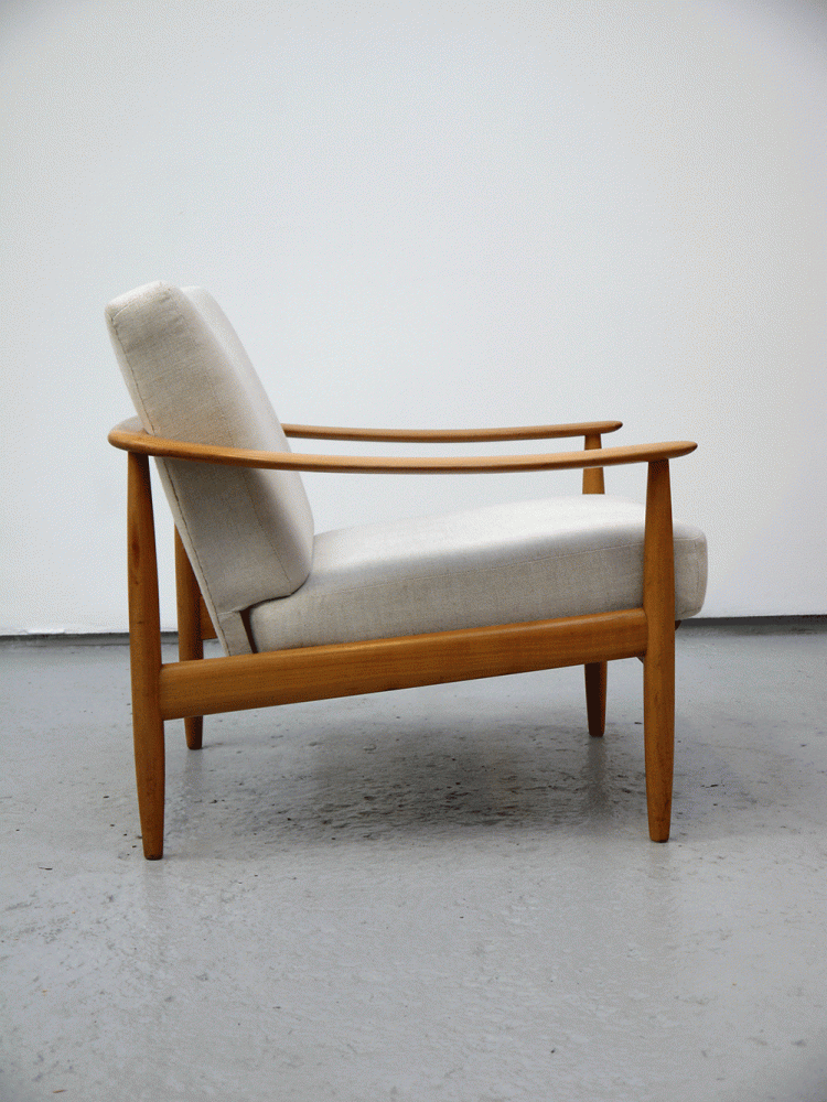 Danish – Beech Upholstered Lounge Chair