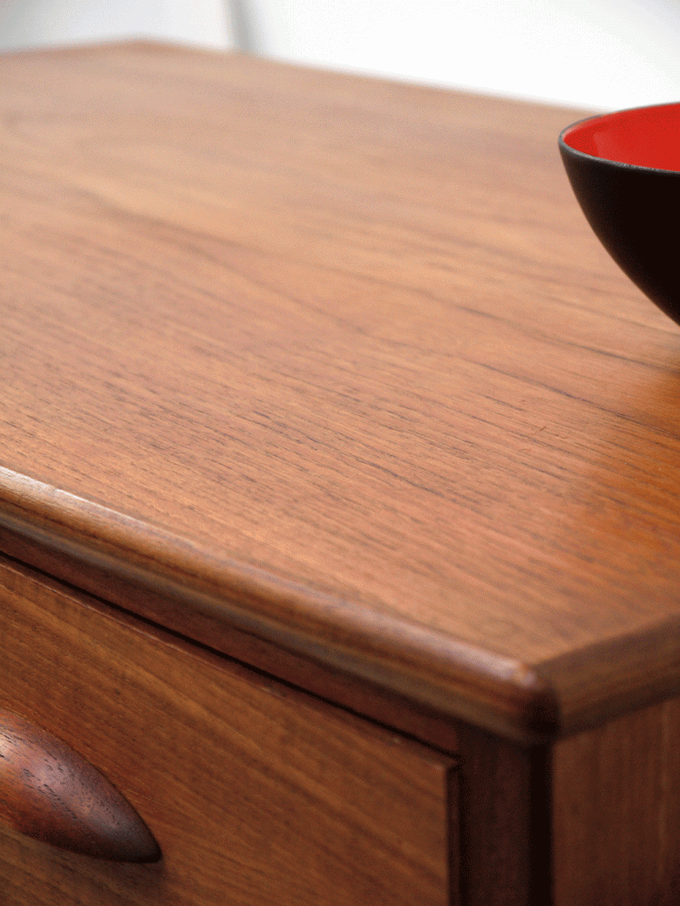 Danish – Teak and Oak Bow Front Drawer Unit