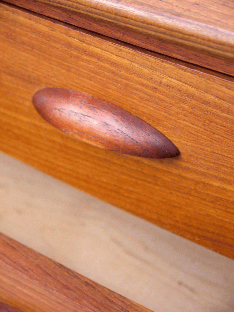 Danish – Teak and Oak Bow Front Drawer Unit