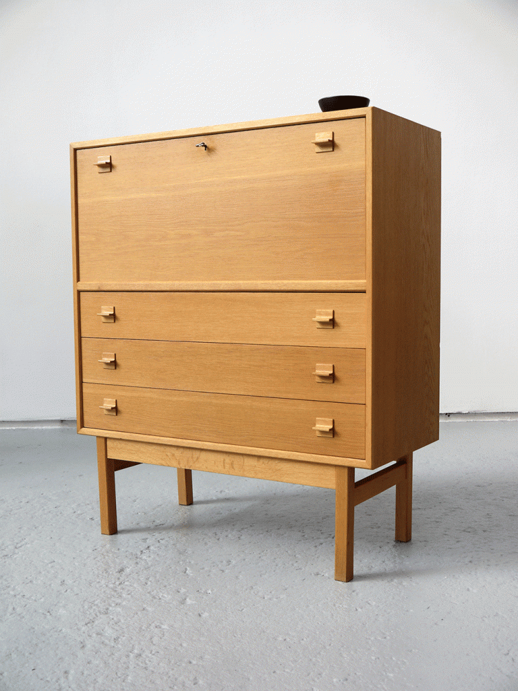Danish –  Lockable Oak Bureau