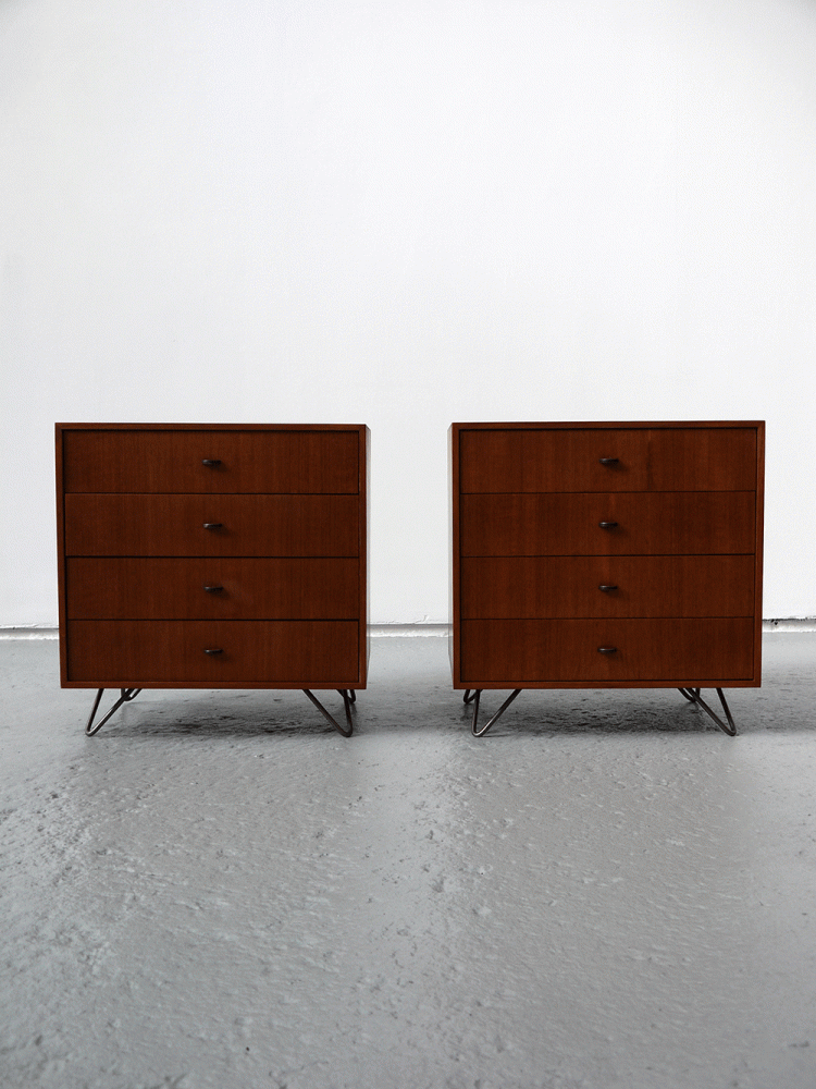 George Nelson Style – Pair of Bedside Drawer Units