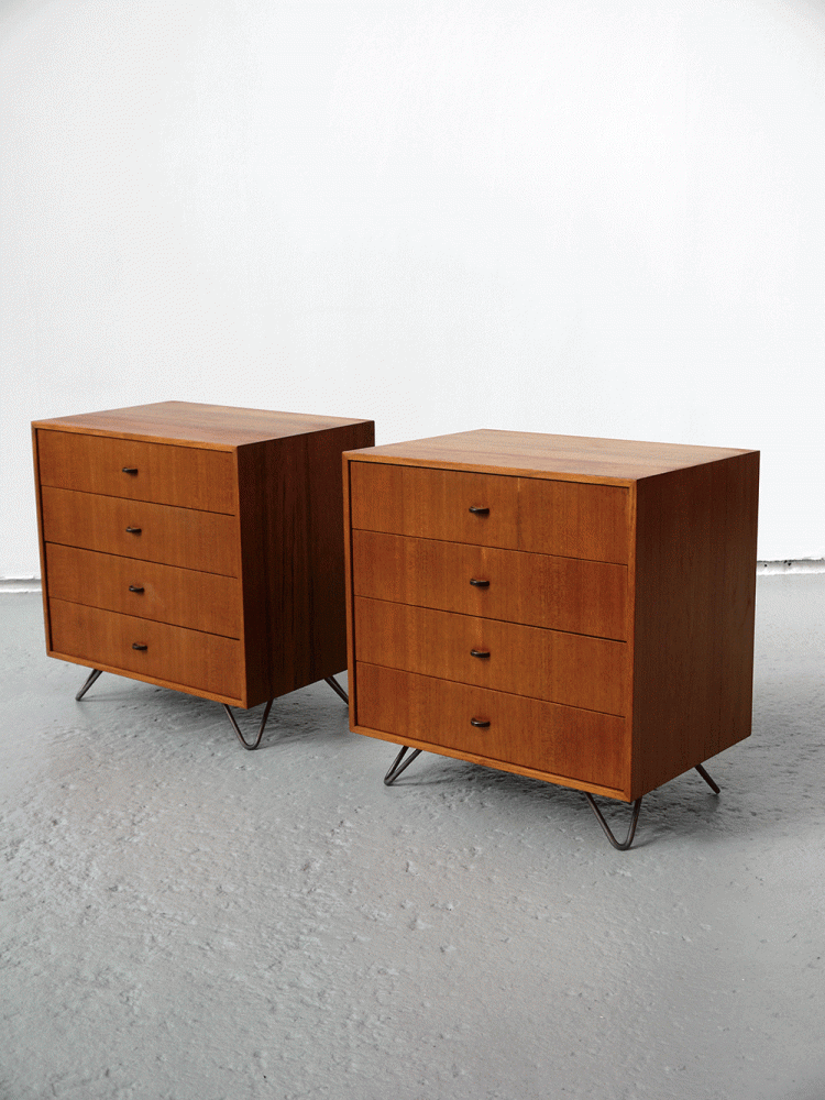 George Nelson Style – Pair of Bedside Drawer Units