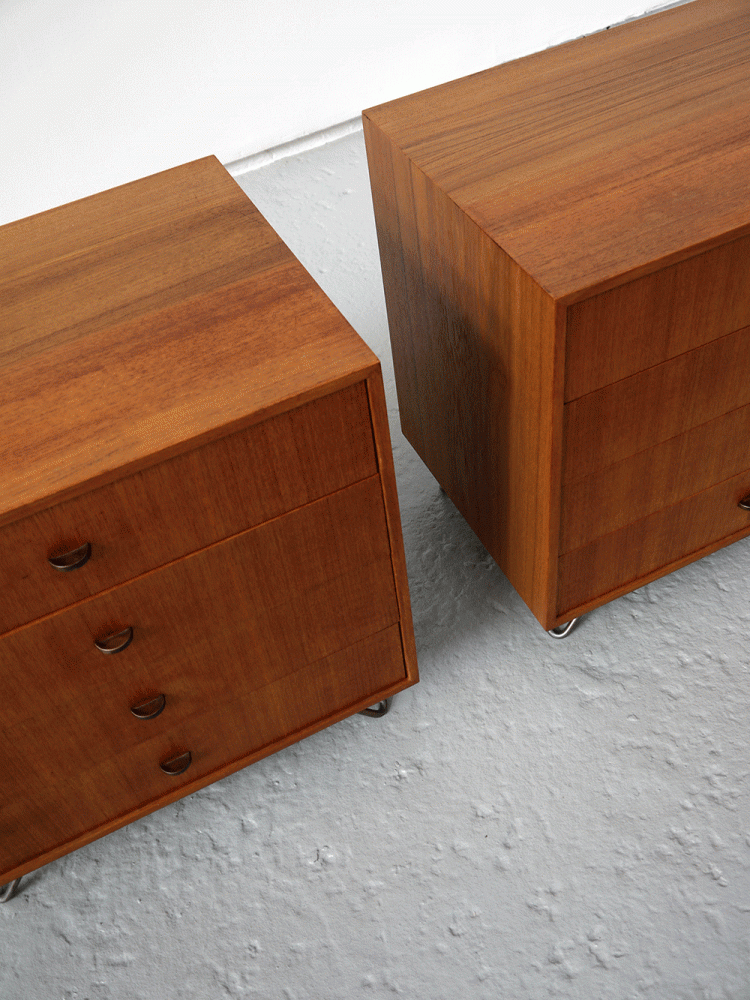 George Nelson Style – Pair of Bedside Drawer Units