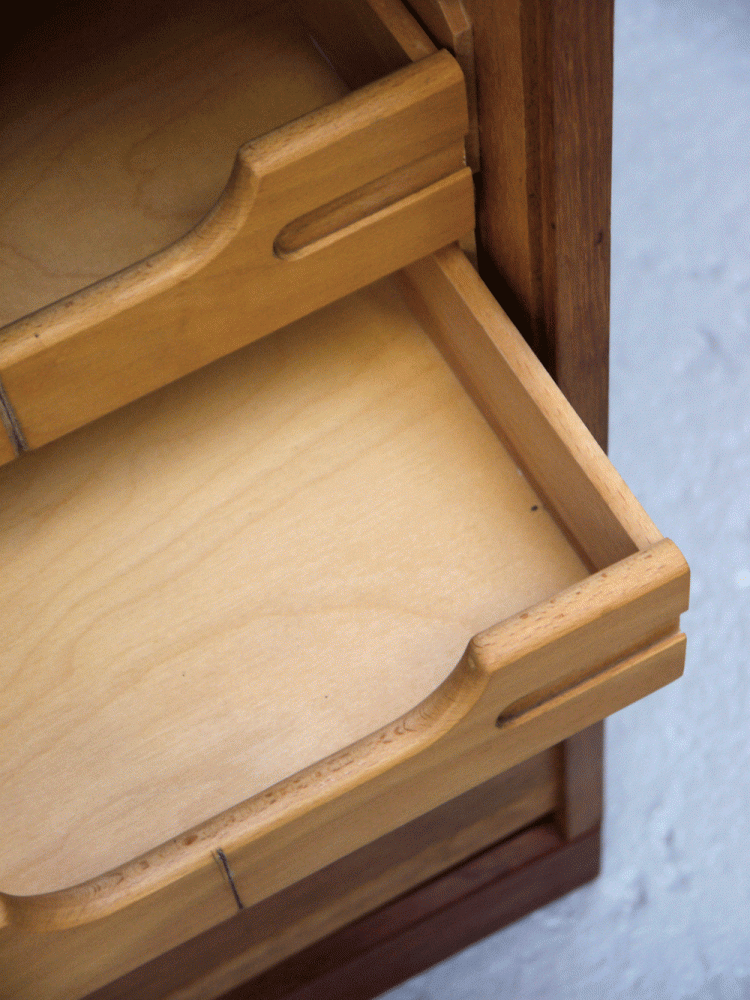 British – Oak Tambour Door Haberdashery Unit