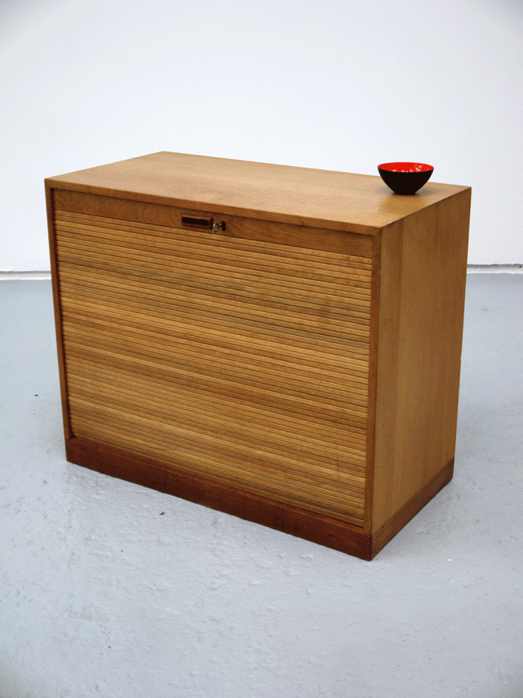 British – Oak Tambour Door Haberdashery Unit