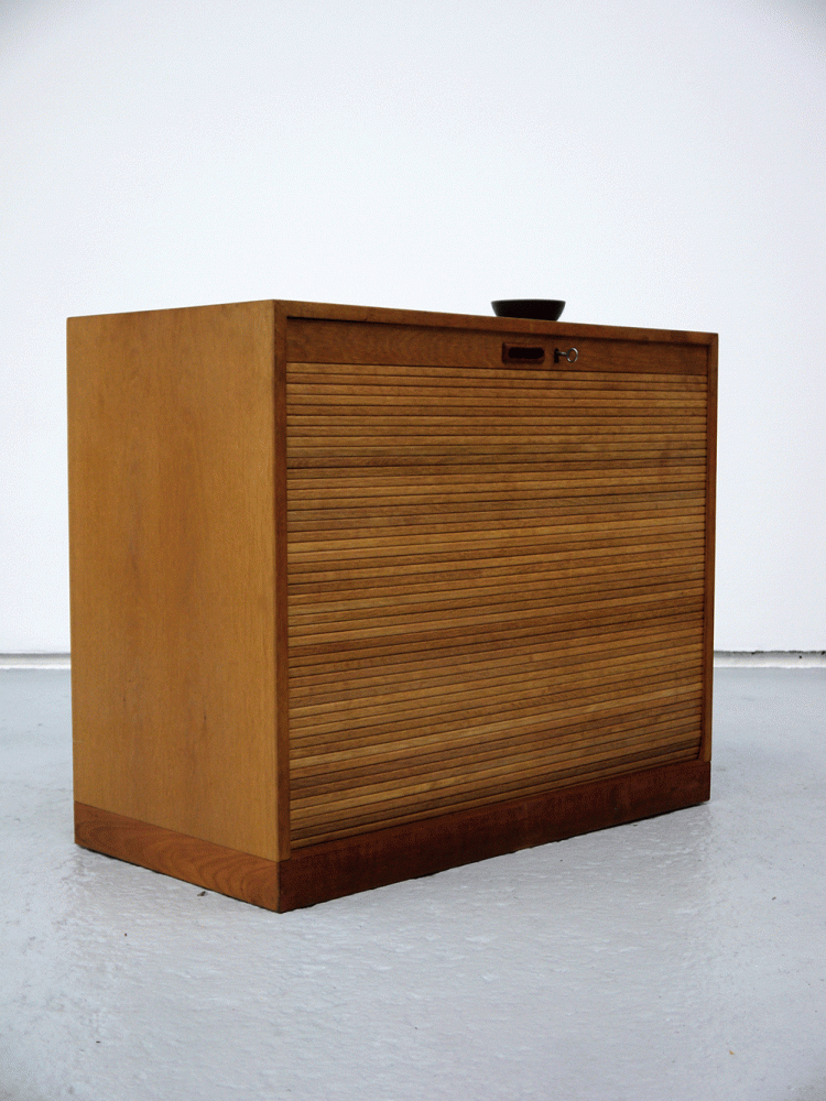 British – Oak Tambour Door Haberdashery Unit