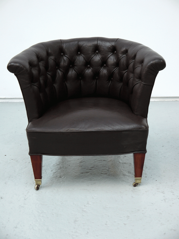 Danish – Pair of Leather Library Chairs
