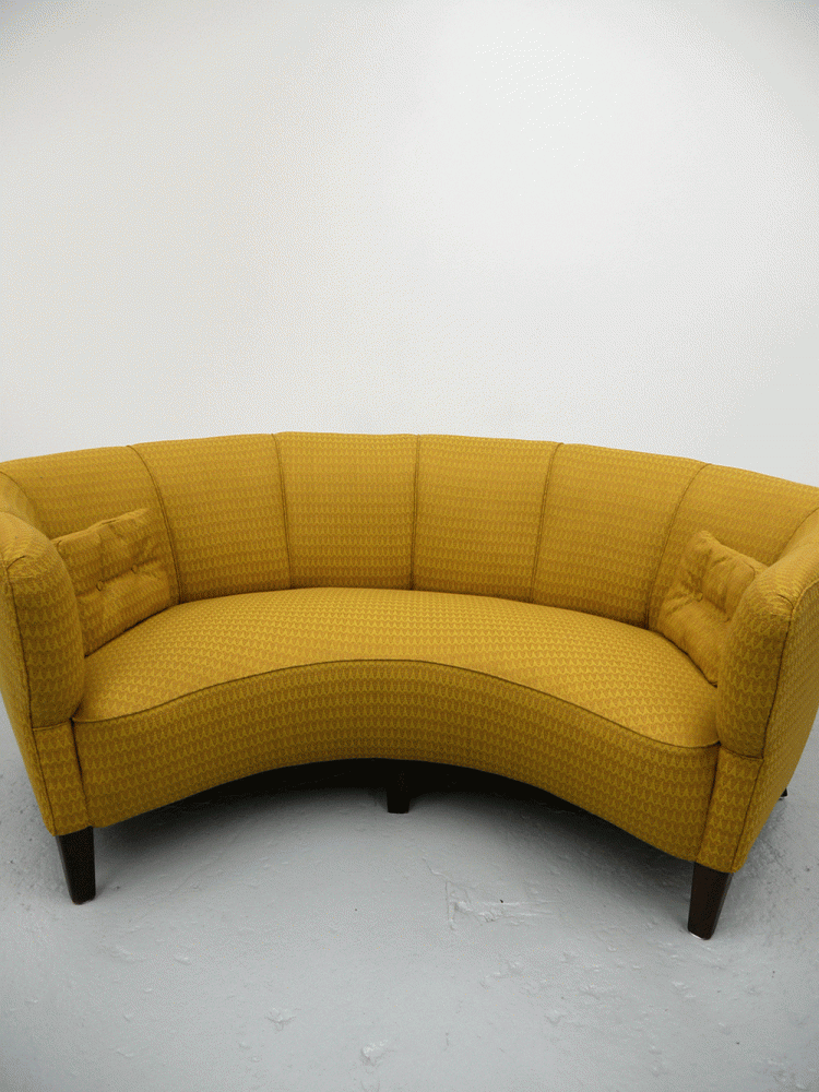 Danish Curved Sofa – Upholstered in Ramshead Bute Fabric
