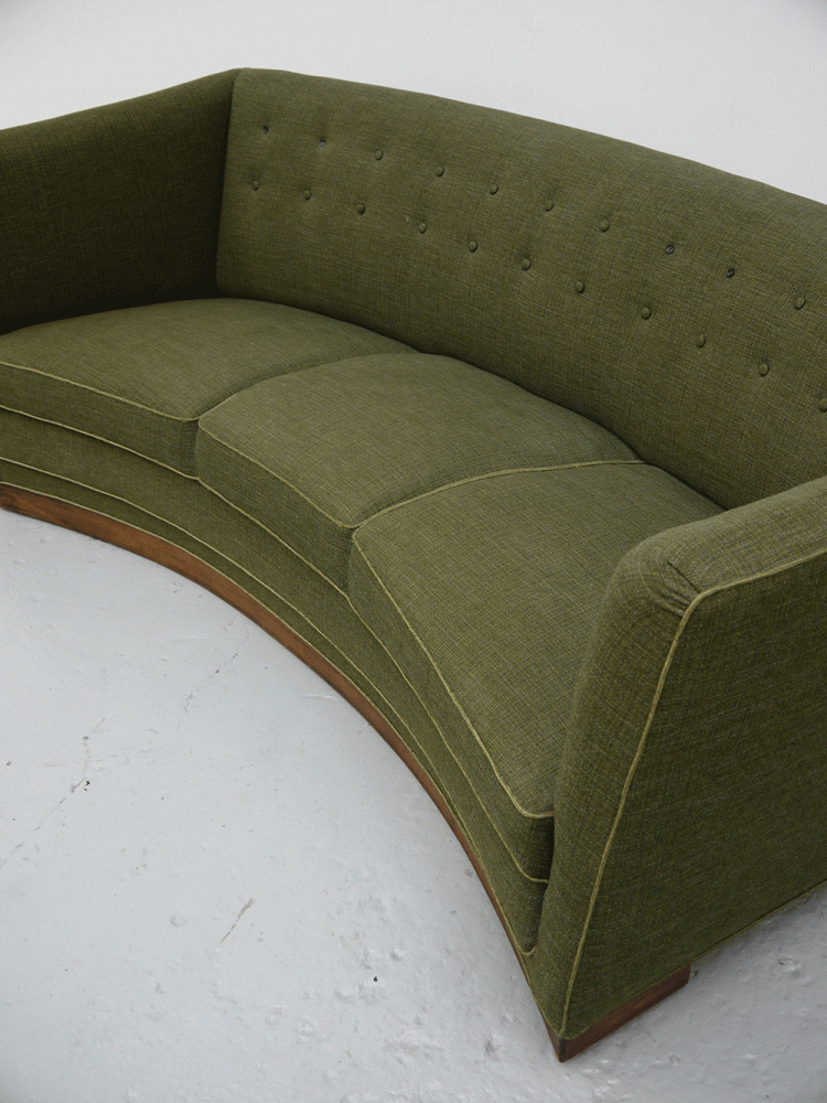 Danish – Early 20th Century Curved Sofa