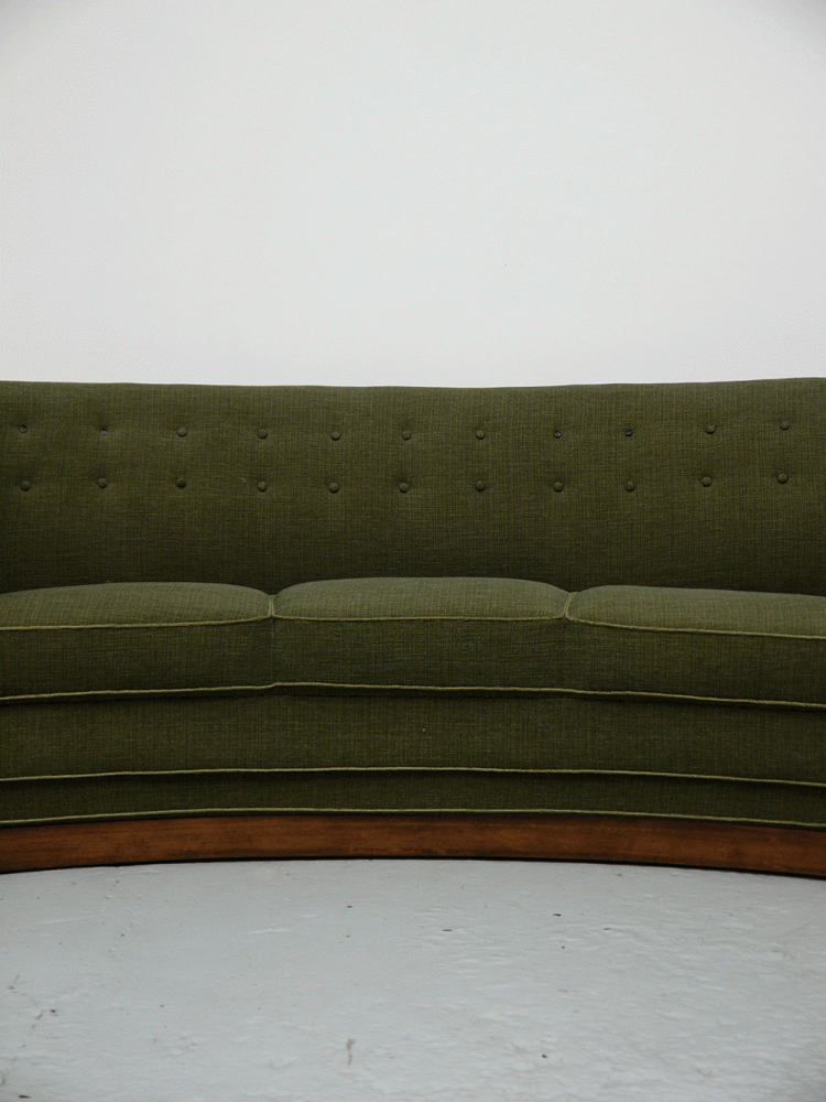 Danish – Early 20th Century Curved Sofa