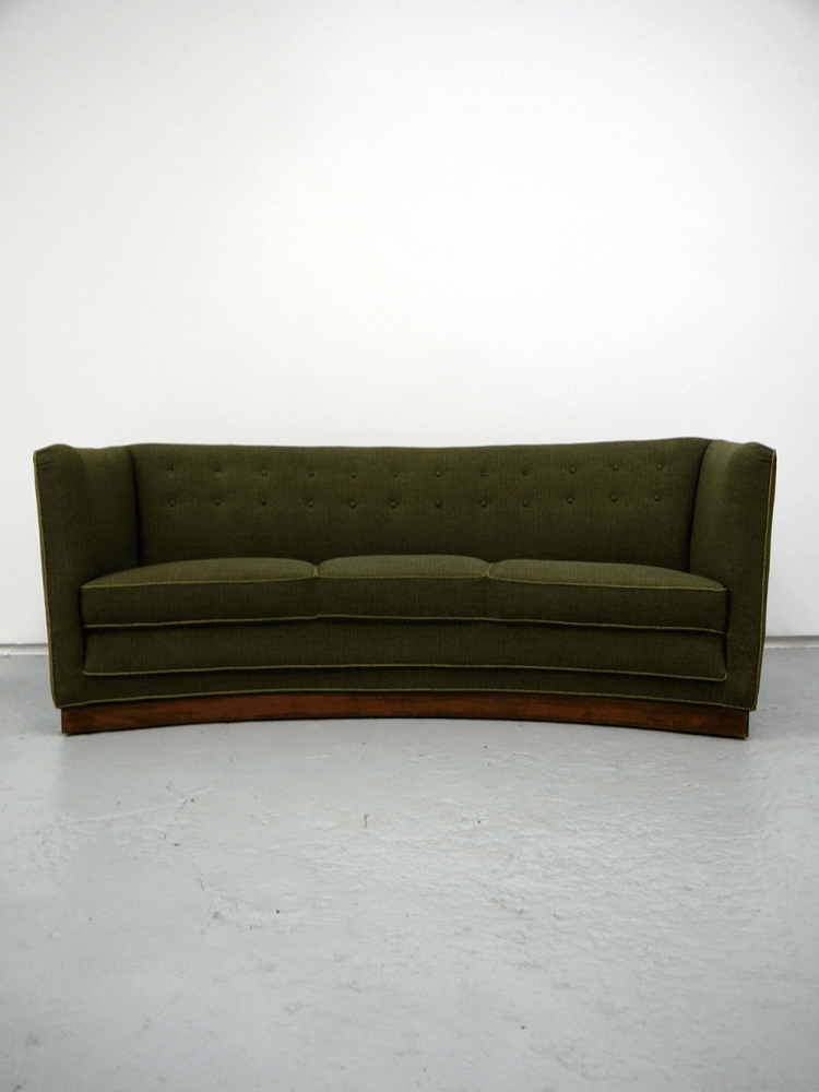 Danish – Early 20th Century Curved Sofa