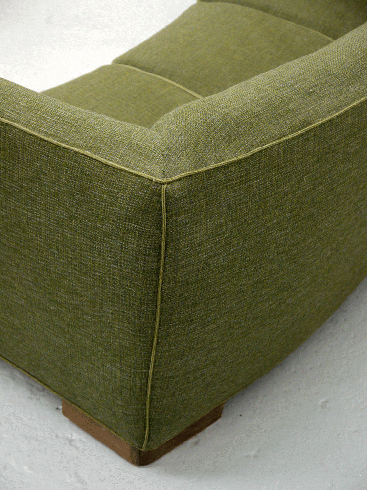 Danish – Early 20th Century Curved Sofa