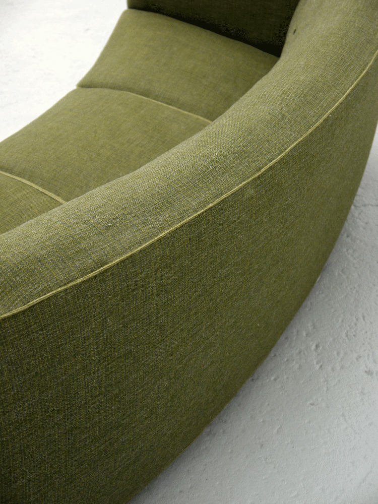 Danish – Early 20th Century Curved Sofa