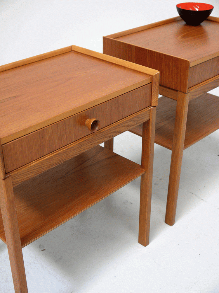 AB Carlstrom – Pair Of Teak Bedside Drawer Units