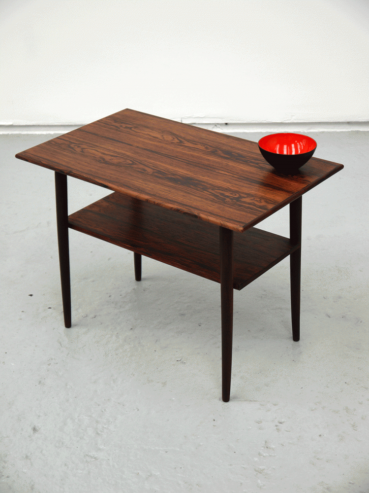 Danish – Rosewood Two Tier Side Table