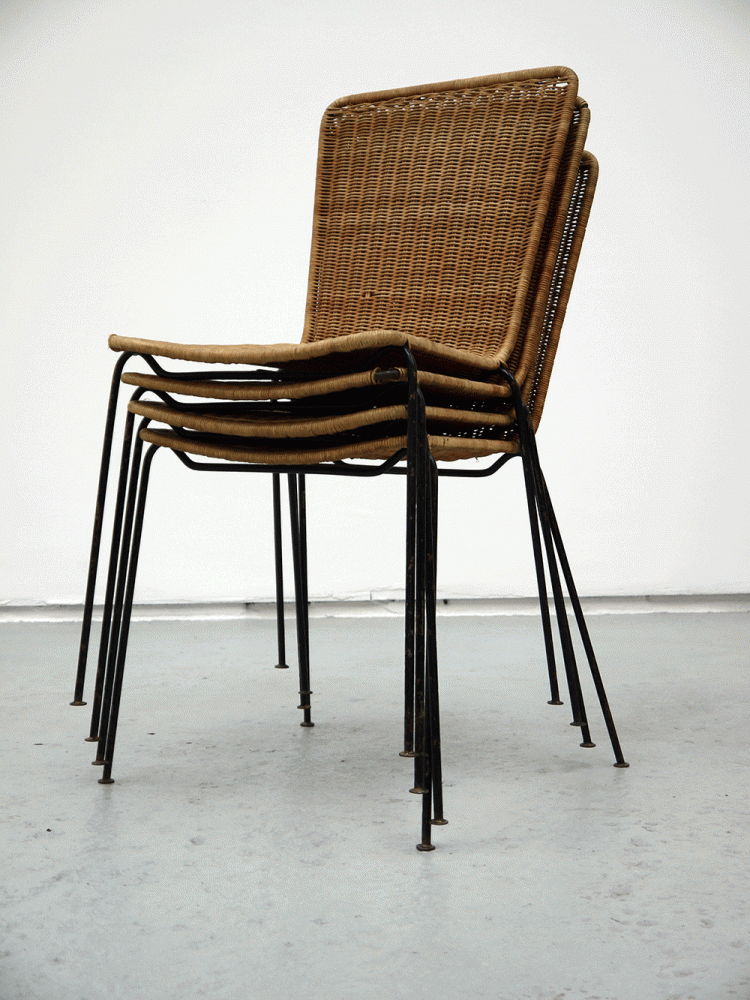 Frederick Weinberg – Set of Four Stacking Dining Chairs