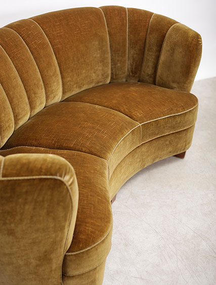 Danish – Upholstered Curved Sofa